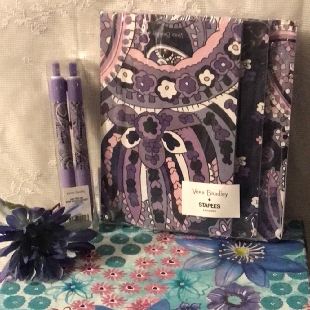 Vera Bradley Notebook Trio & Pen Set